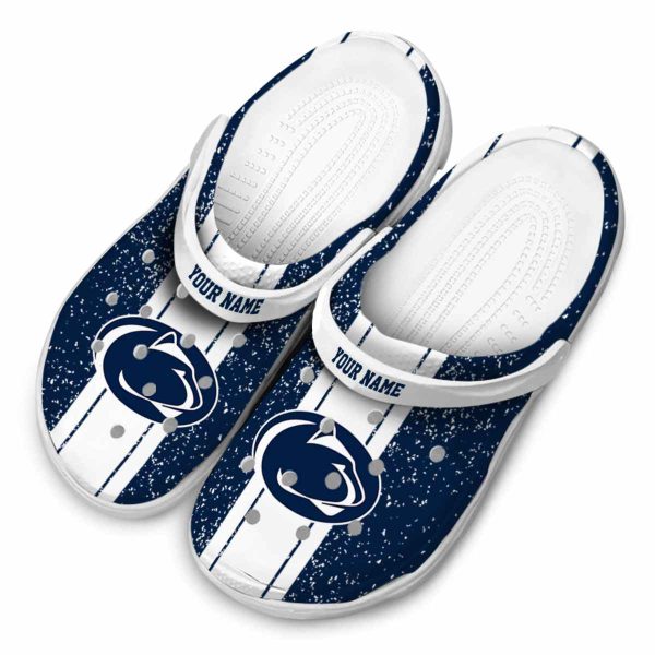 Customized Penn State Nittany Lions Vertical Stripes Crocs Trendy