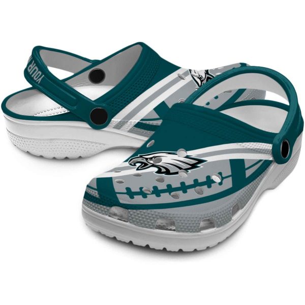 Customized Philadelphia Eagles Football Motif Crocs Latest Model
