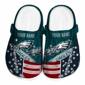 Customized Philadelphia Eagles Star Spangled Side Pattern Crocs Best selling