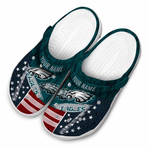 Customized Philadelphia Eagles Star Spangled Side Pattern Crocs Trendy