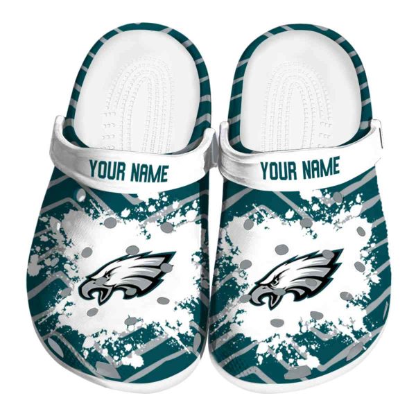 Customized Philadelphia Eagles Zigzag Paint Burst Crocs Best selling