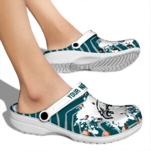 Customized Philadelphia Eagles Zigzag Paint Burst Crocs High quality