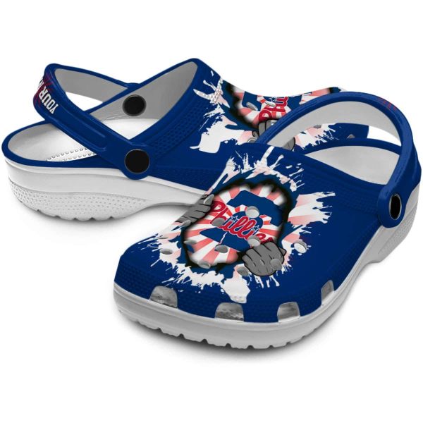 Customized Philadelphia Phillies Gripping Hand Crocs Latest Model