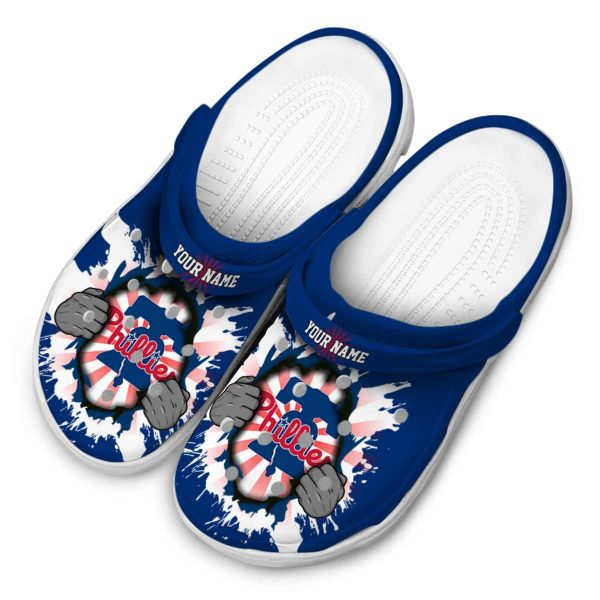 Customized Philadelphia Phillies Gripping Hand Crocs Trendy