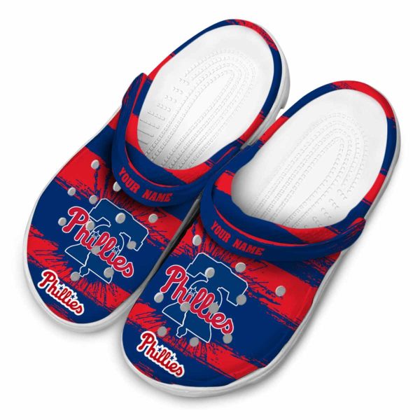 Customized Philadelphia Phillies Paint Splatter Graphics Crocs Trendy