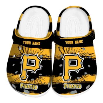 Customized Pittsburgh Pirates Paint Splatter Graphics Crocs Best selling