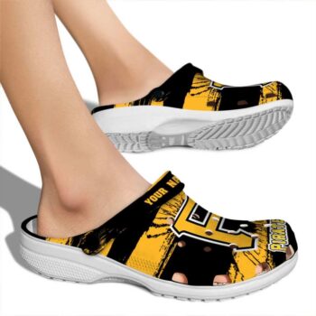 Customized Pittsburgh Pirates Paint Splatter Graphics Crocs High quality