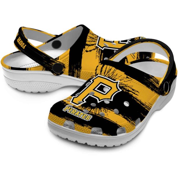 Customized Pittsburgh Pirates Paint Splatter Graphics Crocs Latest Model