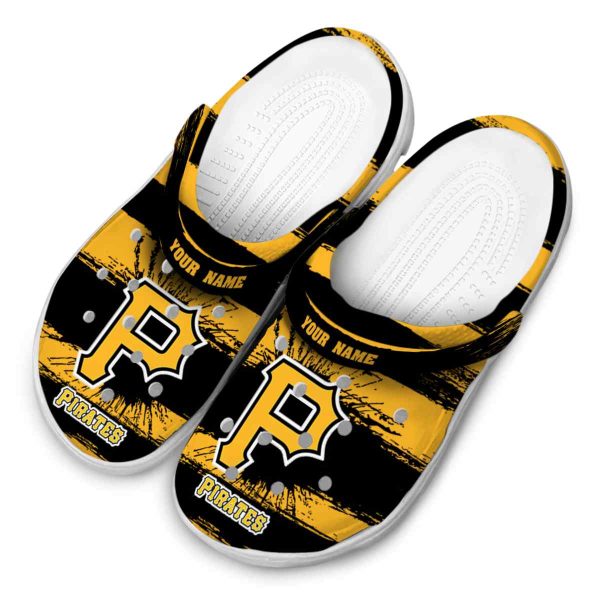 Customized Pittsburgh Pirates Paint Splatter Graphics Crocs Trendy