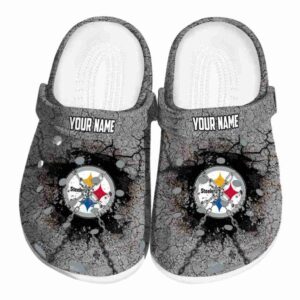 Customized Pittsburgh Steelers Cracked Ground Texture Crocs Best selling