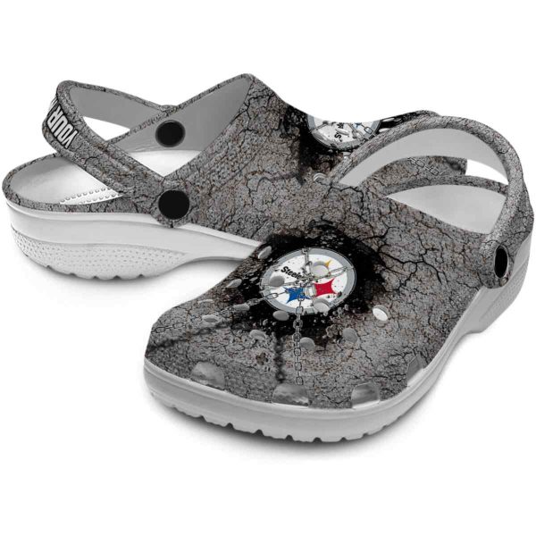 Customized Pittsburgh Steelers Cracked Ground Texture Crocs Latest Model