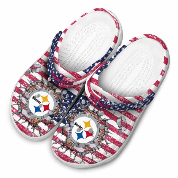 Customized Pittsburgh Steelers Freedom Splinter Crocs Trendy