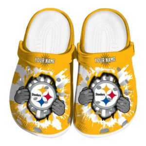 Customized Pittsburgh Steelers Gripping Hand Crocs Best selling