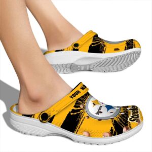 Customized Pittsburgh Steelers Paint Splatter Graphics Crocs High quality