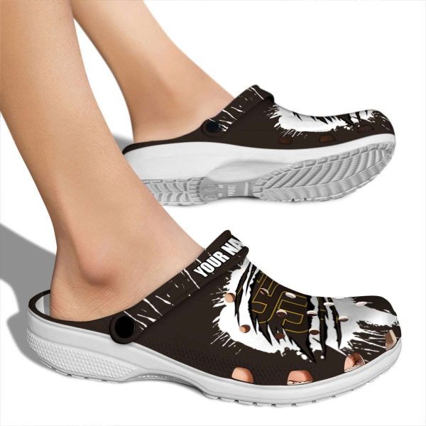 Customized San Diego Padres Splash Motif Background Crocs High quality