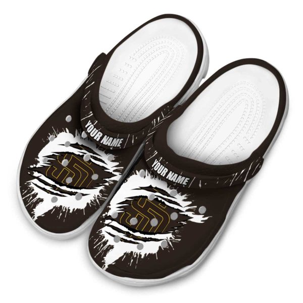 Customized San Diego Padres Splash Motif Background Crocs Trendy