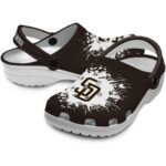 Customized San Diego Padres Splatter Background Crocs Best selling
