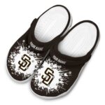 Customized San Diego Padres Splatter Background Crocs Best selling