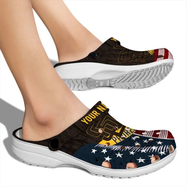 Customized San Diego Padres Star Spangled Side Pattern Crocs High quality
