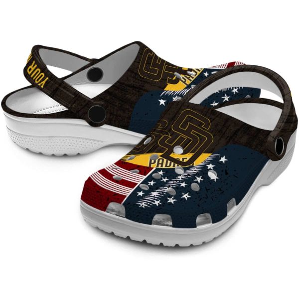 Customized San Diego Padres Star Spangled Side Pattern Crocs Latest Model