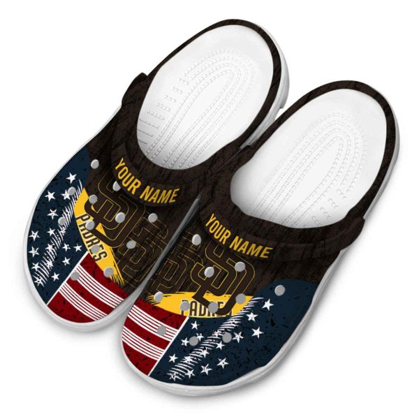 Customized San Diego Padres Star Spangled Side Pattern Crocs Trendy