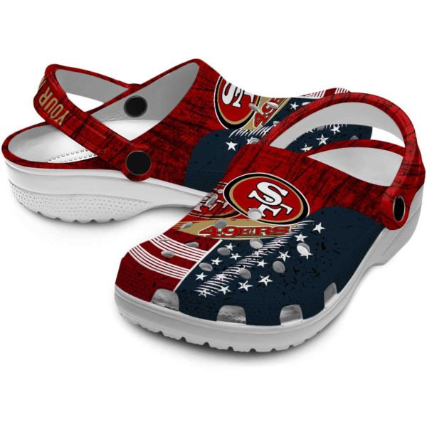 Customized San Francisco 49ers Star Spangled Side Pattern Crocs Latest Model