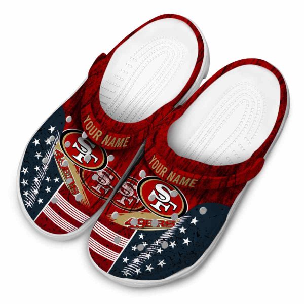 Customized San Francisco 49ers Star Spangled Side Pattern Crocs Trendy