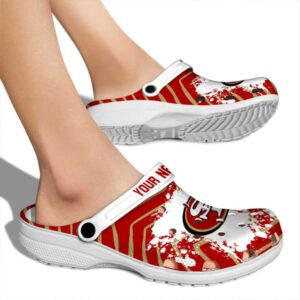 Customized San Francisco 49ers Zigzag Paint Burst Crocs High quality