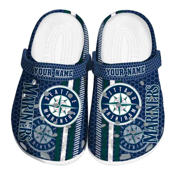 Customized Seattle Mariners Contrasting Stripes Crocs Best selling