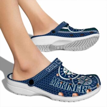 Customized Seattle Mariners Contrasting Stripes Crocs High quality