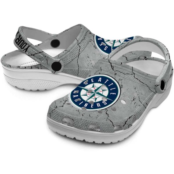 Customized Seattle Mariners Cracked Texture Crocs Latest Model