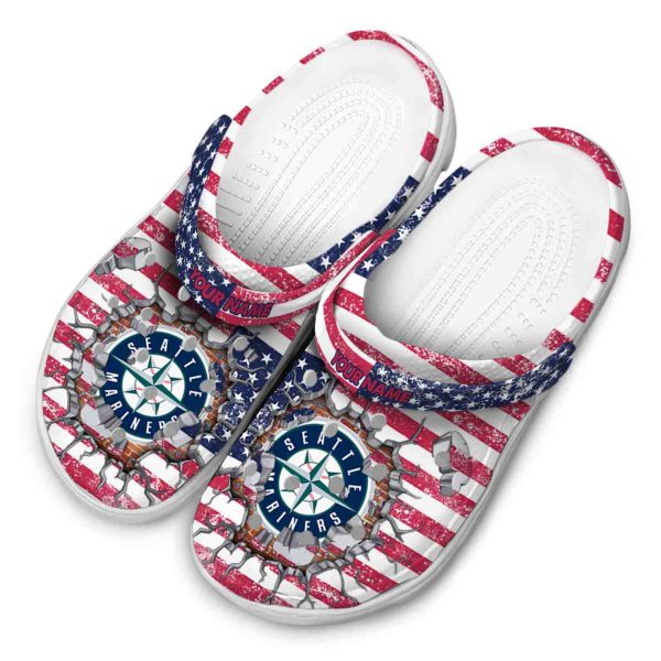 Customized Seattle Mariners Freedom Splinter Crocs Trendy
