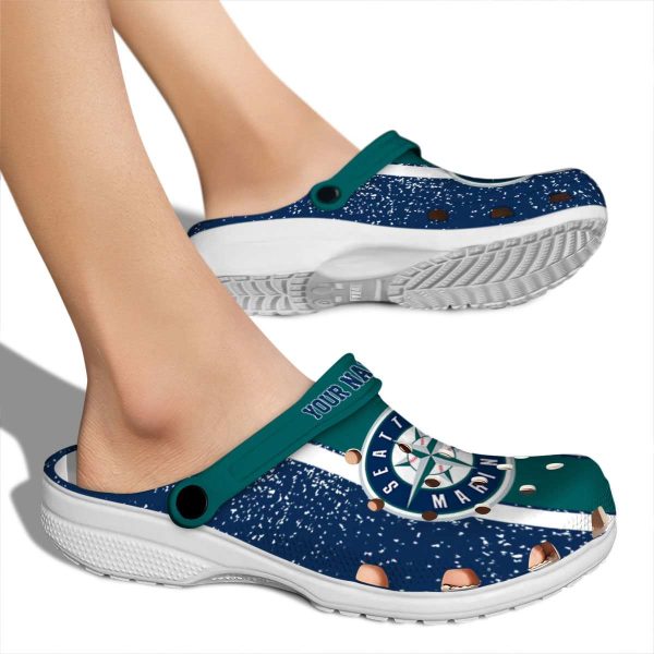 Customized Seattle Mariners Vertical Stripes Crocs High quality