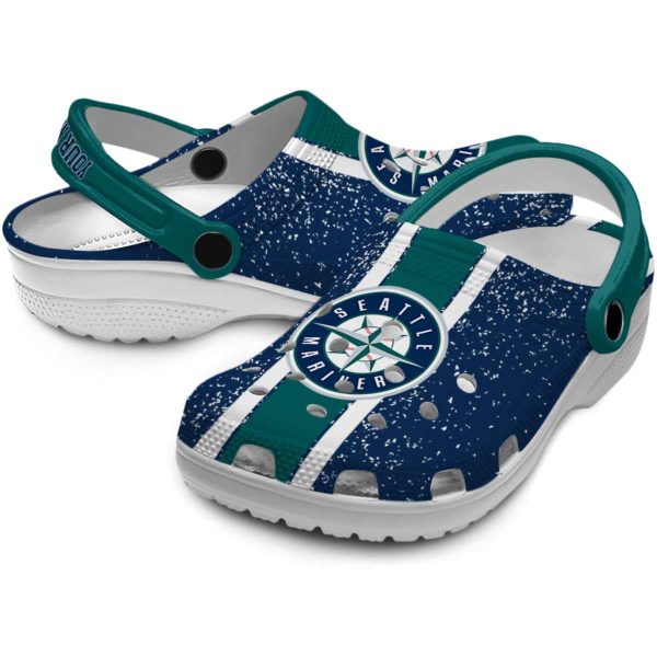 Customized Seattle Mariners Vertical Stripes Crocs Latest Model