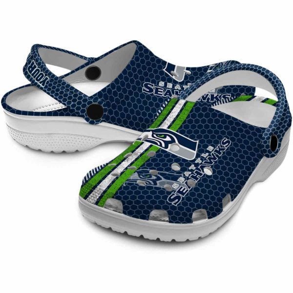 Customized Seattle Seahawks Contrasting Stripes Crocs Latest Model