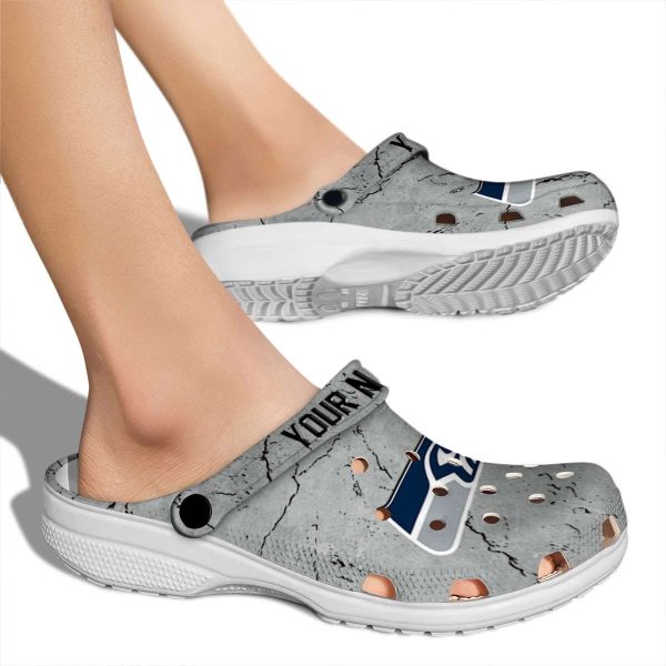 Customized Seattle Seahawks Cracked Texture Crocs High quality