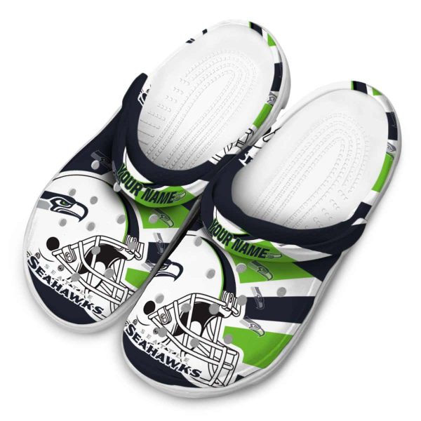 Customized Seattle Seahawks Football Helmet Crocs Trendy