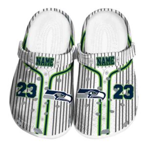 Customized Seattle Seahawks Pinstripe Pattern Crocs Best selling