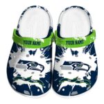 Customized Seattle Seahawks Splatter Pattern Crocs Best selling