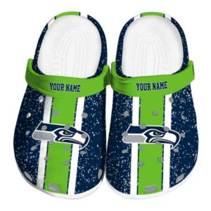 Customized Seattle Seahawks Vertical Stripes Crocs Best selling