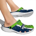 Customized Seattle Seahawks Vertical Stripes Crocs Best selling