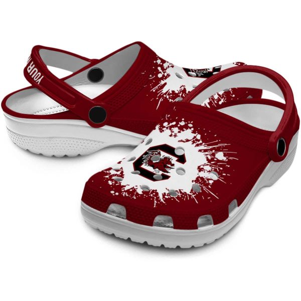 Customized South Carolina Gamecocks Splatter Background Crocs Latest Model