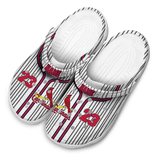 Customized St Louis Cardinals Pinstripe Pattern Crocs Trendy