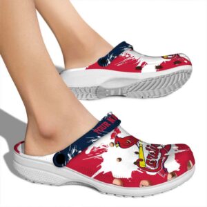 Customized St Louis Cardinals Splatter Pattern Crocs High quality