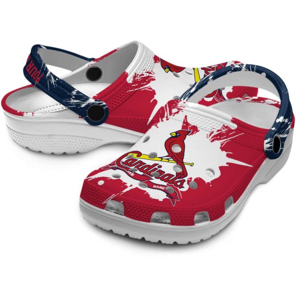 Customized St Louis Cardinals Splatter Pattern Crocs Latest Model