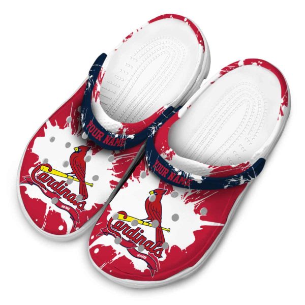 Customized St Louis Cardinals Splatter Pattern Crocs Trendy