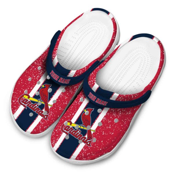 Customized St Louis Cardinals Vertical Stripes Crocs Trendy