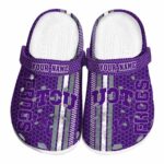 Customized TCU Horned Frogs Contrasting Stripes Crocs Best selling