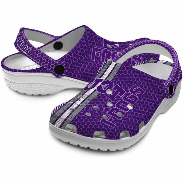 Customized TCU Horned Frogs Contrasting Stripes Crocs Latest Model