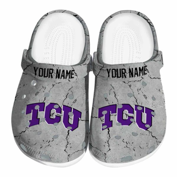 Customized TCU Horned Frogs Cracked Texture Crocs Best selling